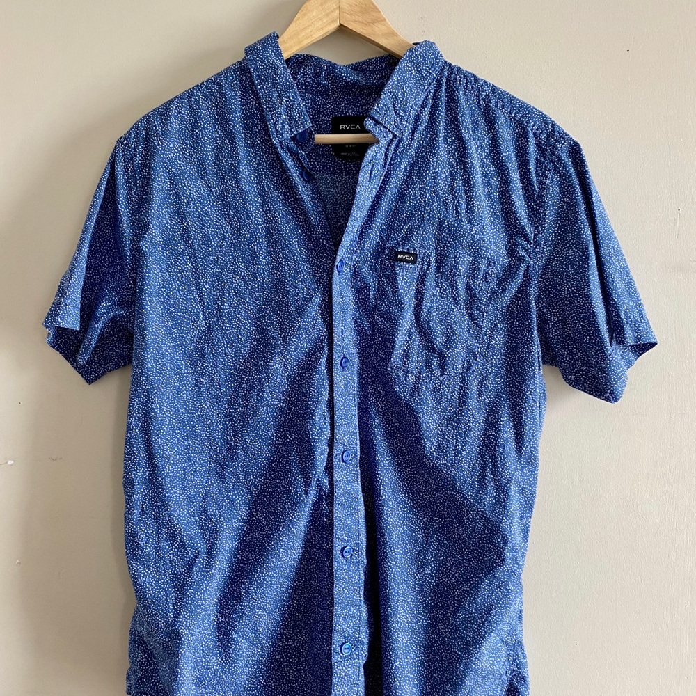 RVCA, Printed Short Sleeve Buttondown Shirt